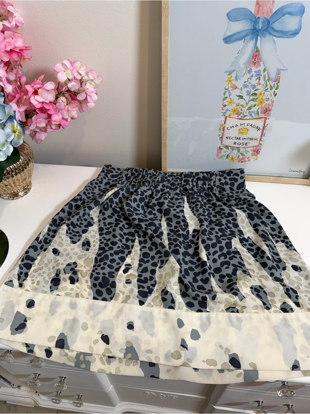 Cabi Cheetah Leopard Print Pull-On Mini Skirt Size M #401